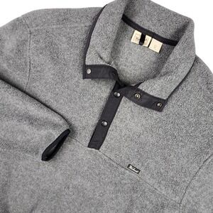 Vintage Woolrich Sweater Men's XL Grey 1/4 Snap Neck Fleece Sweatshirt Pullover